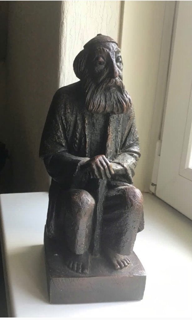 Zwaar stenen Abraham beeld gesigneerd., Ophalen of Verzenden, Zo goed als nieuw, Mens