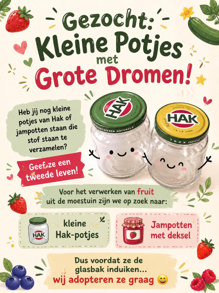 Gezocht: glazen potten, Huis en Inrichting, Ophalen, Gebruikt, Glas, Pot, Bus of Blik
