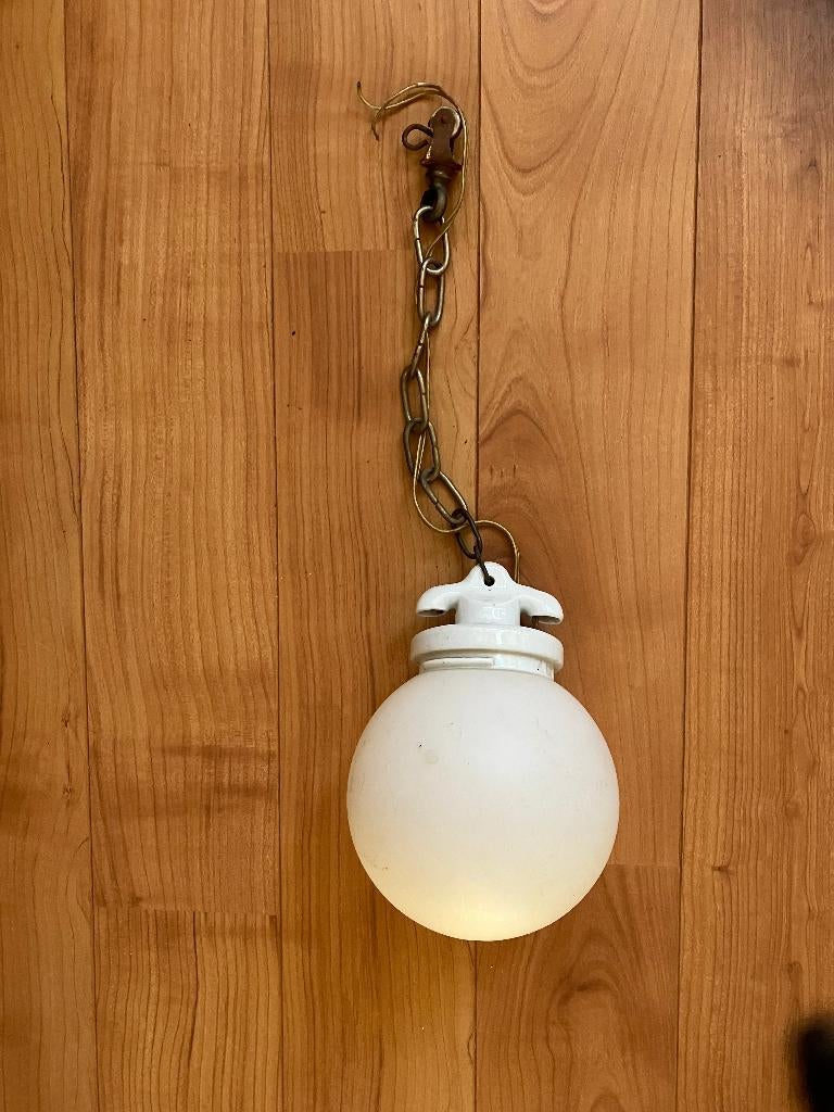 hang lamp porselein, Ophalen of Verzenden, Gebruikt, Glas, Antiek
