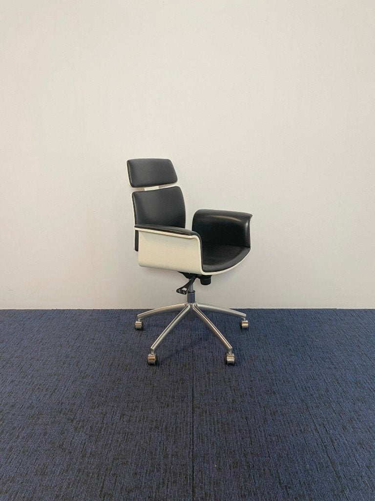 3 x Vergaderstoel Vepa Fado-KKH - zwart leder, chroom frame, Ophalen, Gebruikt, Drie, Zwart