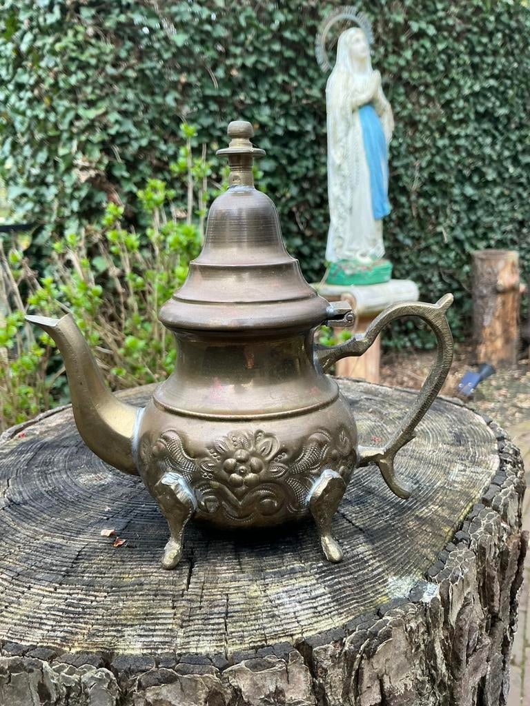 Oude Koperen Marokkaanse Theepot ❤️ Handwerk, Antiek en Kunst, Antiek | Koper en Brons, Ophalen of Verzenden, Koper