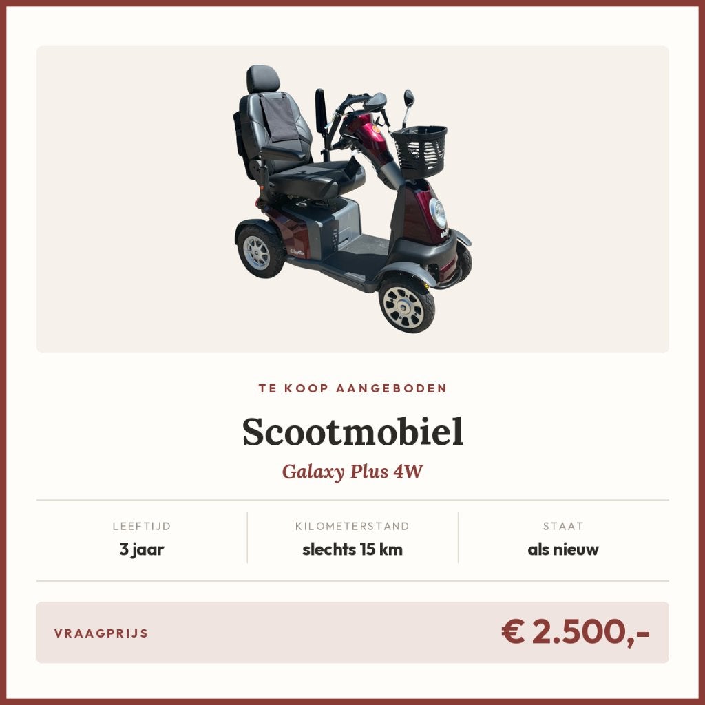 Scootmobiel Galaxy Plus 4W, Ophalen, Excel, Zo goed als nieuw, 16 km/u of meer