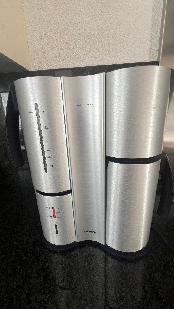 Siemens TC91100 Porsche design koffiezetapparaat, Ophalen, Afneembaar waterreservoir, Koffiemachine, Gemalen koffie