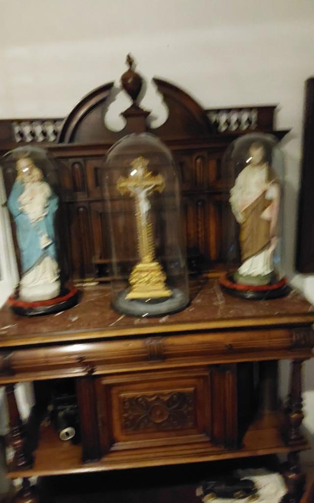 3 Antieke Stolpen met Beelden - Zeer Mooi en Oud, Antiek en Kunst, Ophalen of Verzenden