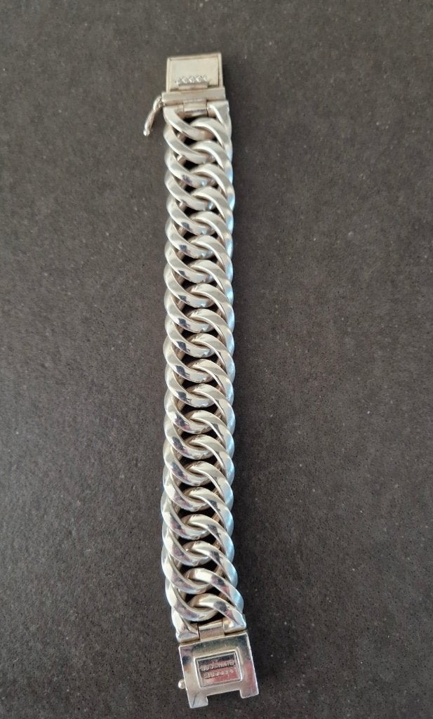 buddha to buddha armband chain BIG, Ophalen of Verzenden, Zo goed als nieuw, Zilver, Zilver
