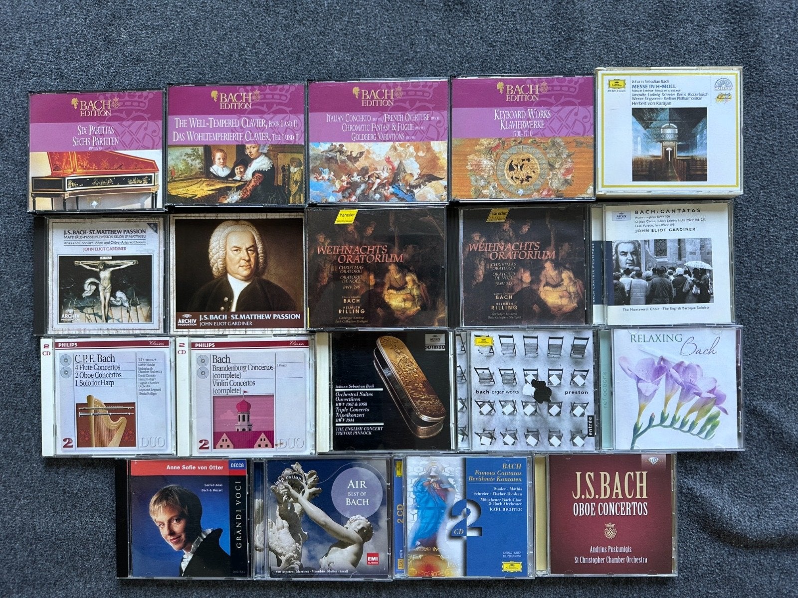 Grote collectie van 20 Bach CD's IZGS - Klassieke muziek, Ophalen of Verzenden, Zo goed als nieuw, Orkest of Ballet, Inclusief doosje