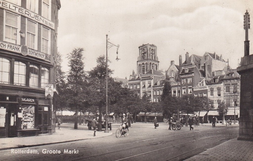 749H Rotterdam Westnieuwland naar Grote Markt, spoorviaduct, Ophalen of Verzenden, 1920 tot 1940, Ongelopen, Zuid-Holland