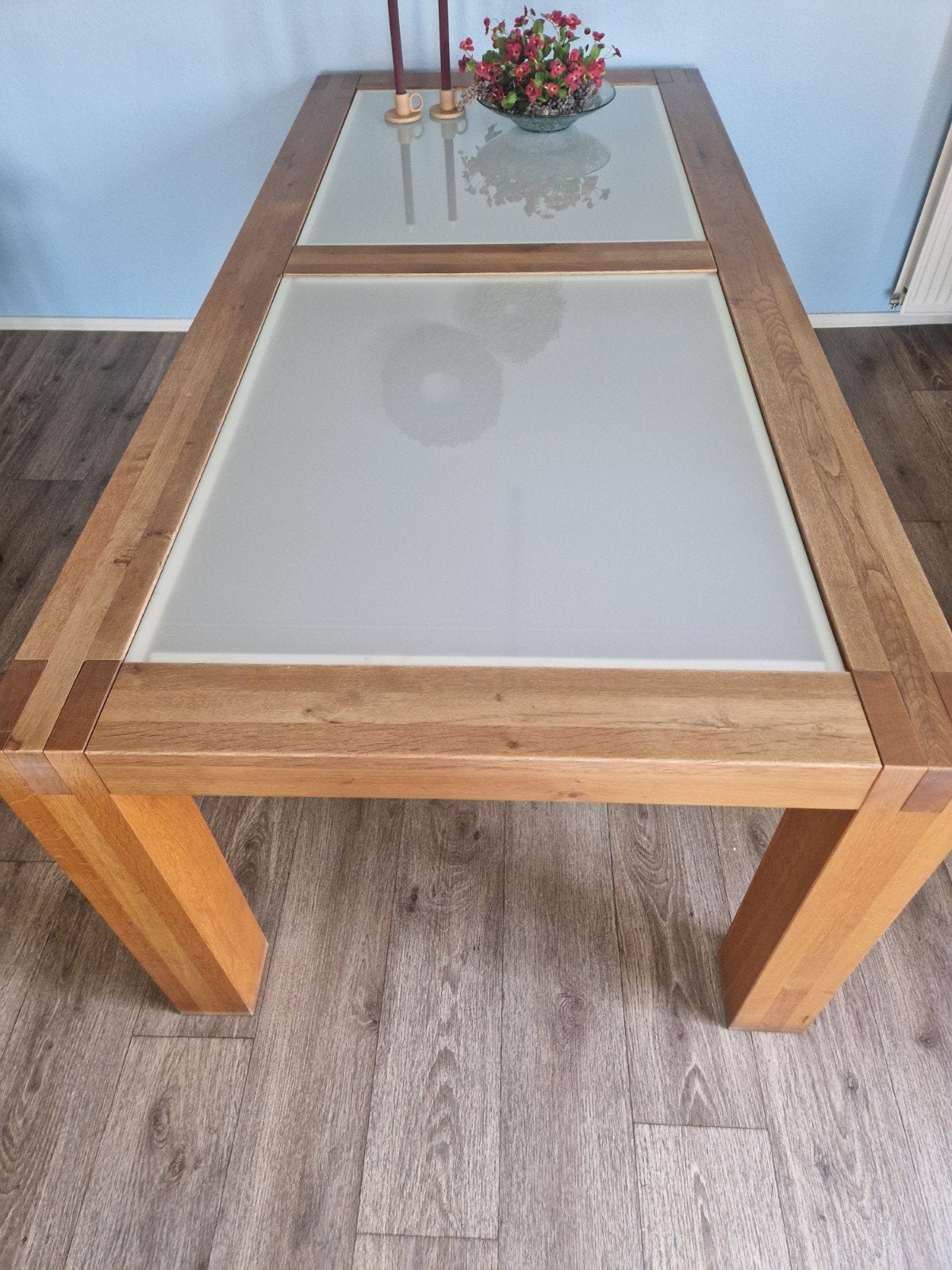 te koop: rechthoekige tafel 220x102cm, Ophalen of Verzenden, Rechthoekig, 50 tot 100 cm
