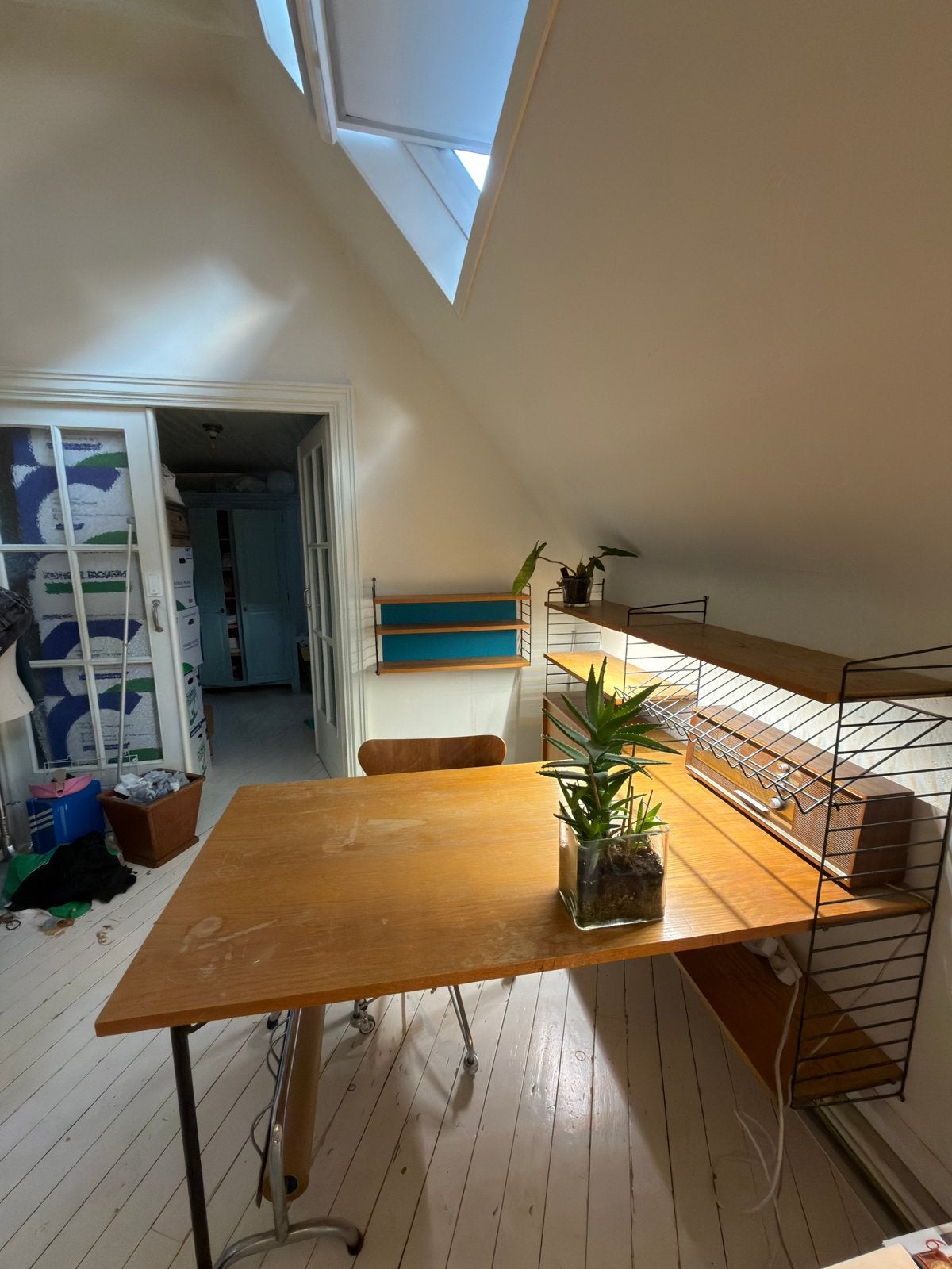 Nisse String combinatie met kast, tijdschriftenrek en tafel, Ophalen, Gebruikt