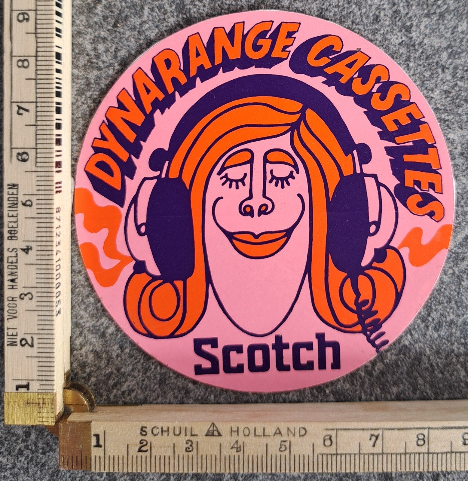 vintage sticker Dynarange cassettes Scotch cassettebandjes, Verzamelen, Stickers, Ophalen of Verzenden, Zo goed als nieuw