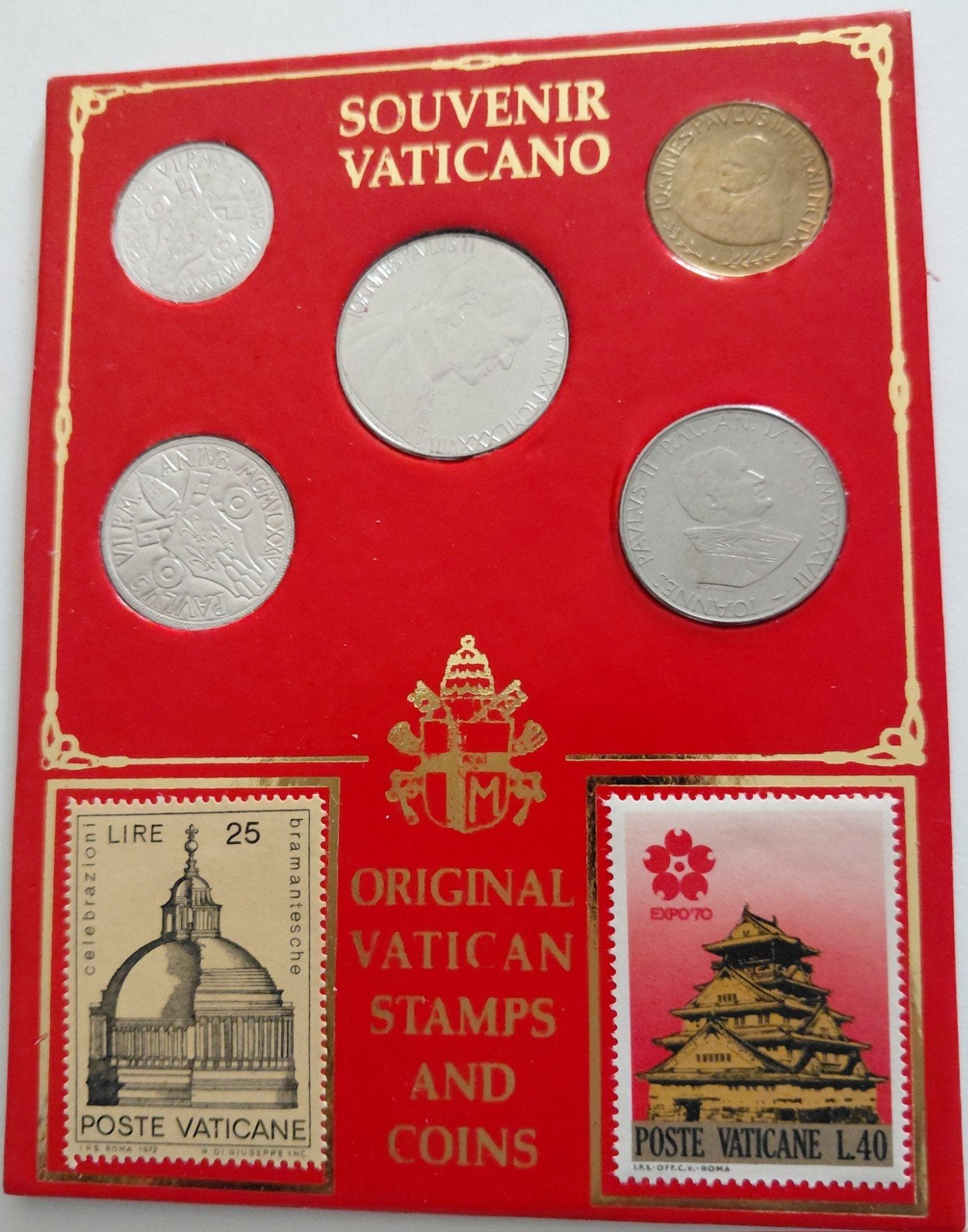 Vaticaanstad Souvenir Munten en Postzegels Set, Ophalen of Verzenden, Buitenland, Munten en Bankbiljetten
