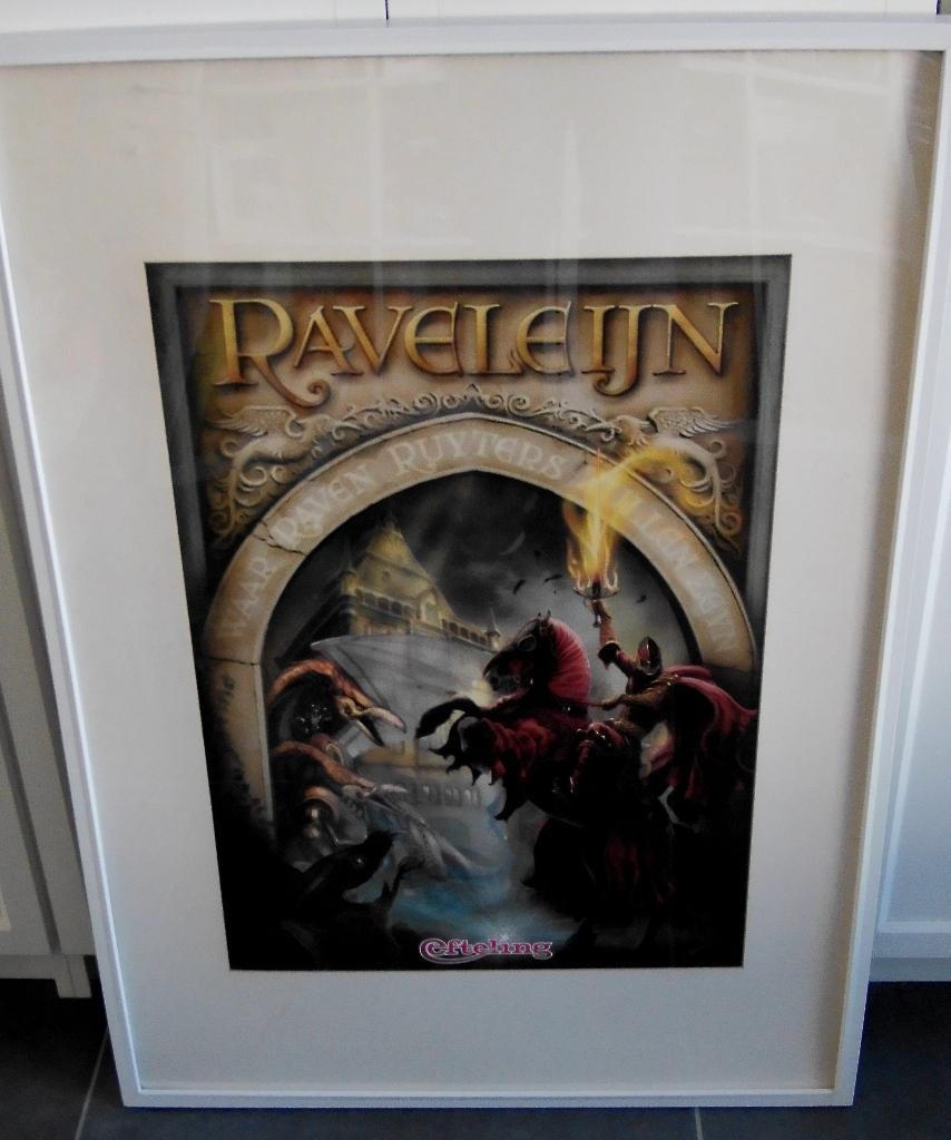 Grote poster Efteling Raveleijn in passe partout en lijst, Verzamelen, Ophalen, Zo goed als nieuw, Overige typen