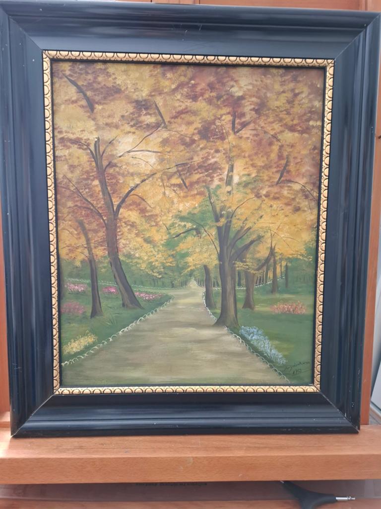 Schilderij: Herfsttafereel, gesigneerd A. van Rooijen, 1953, Ophalen of Verzenden