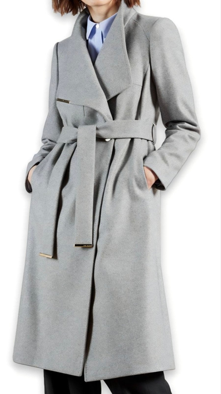 Ted Baker Rose Mid Grey mantel (maat 4 / EU 40–42), Maat 42/44 (L), Ophalen of Verzenden, Gedragen, Ted Baker