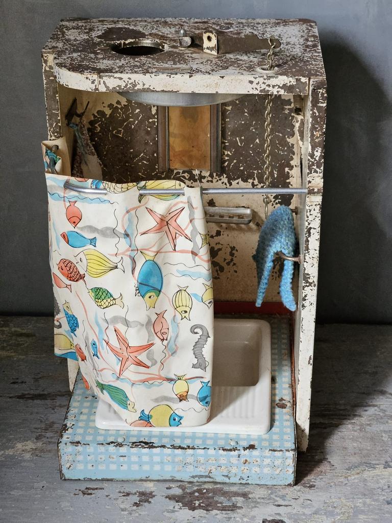 Antiek blikken poppenhuis douchecabine, Ophalen of Verzenden