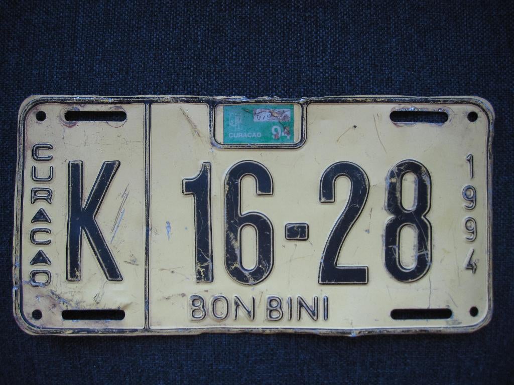 Curacao 1994 nummerplaat kentekenplaten nummerplaten, Ophalen of Verzenden, Gebruikt, Auto's
