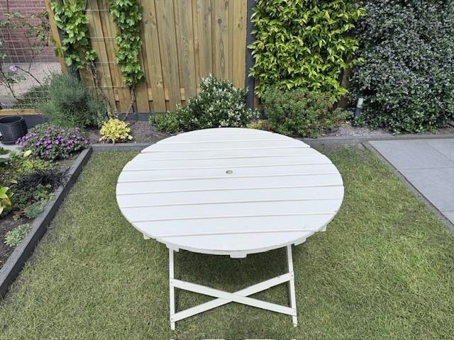 TUINTAFEL, Ophalen, Gebruikt, Rond, Hout