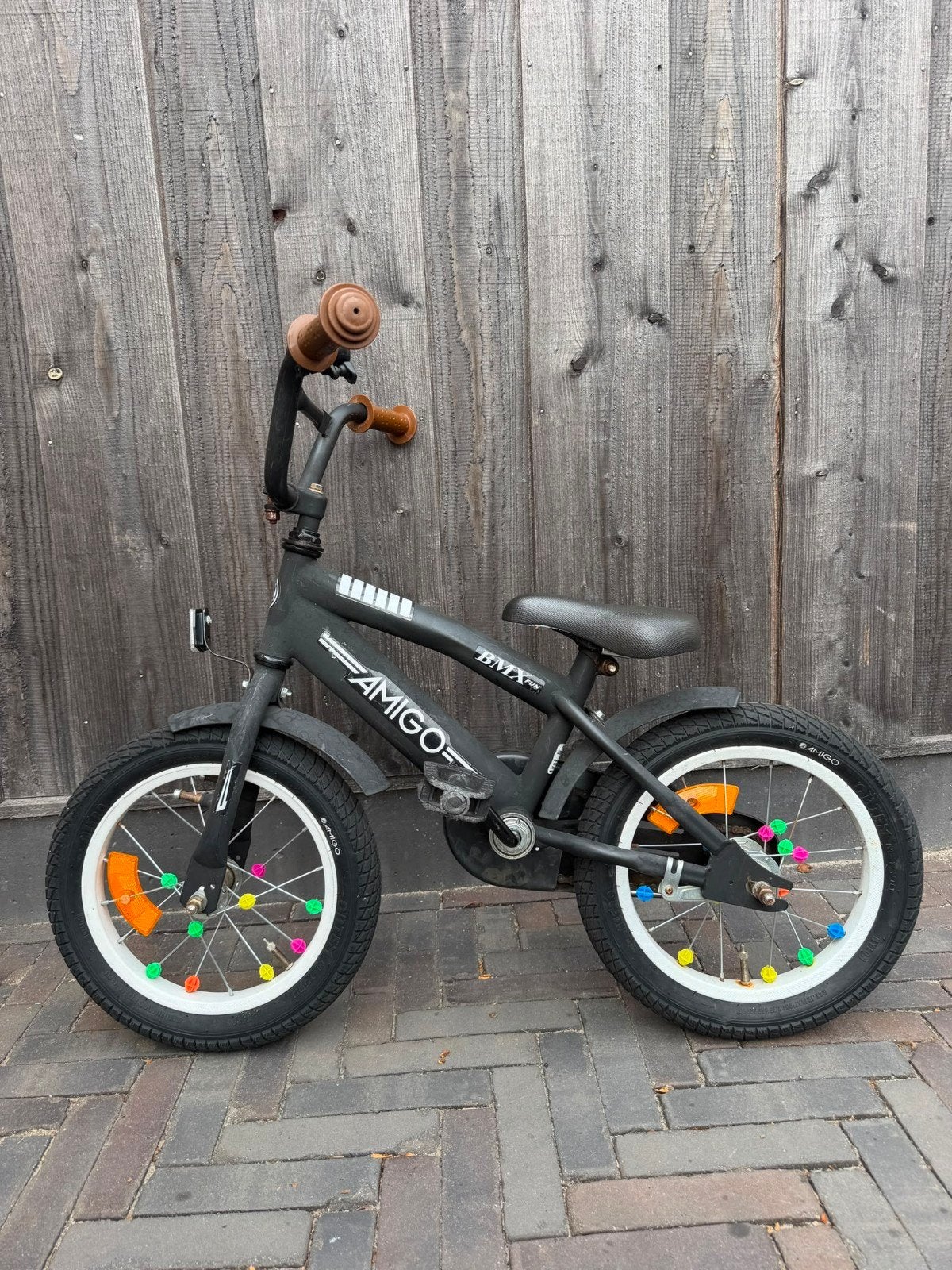Amigo BMX Fun kinderfiets 12 inch - Zwart, Staal, Velgrem, Ophalen of Verzenden, Amigo
