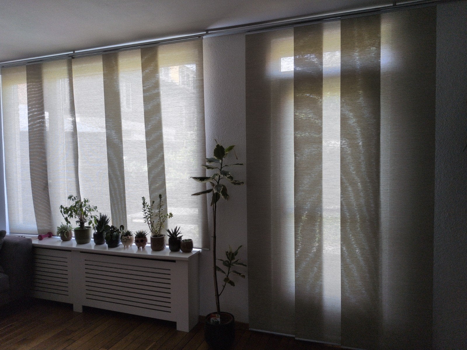 Paneelgordijnen - Beige/Crème, Ophalen, Crème, Gebruikt, Lichtdoorlatend
