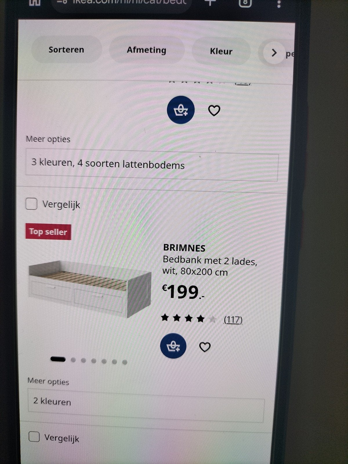 Brimnes IKEA bed. ZONDER matras, Ophalen, Verstelbaar, Zwart, Tweepersoons