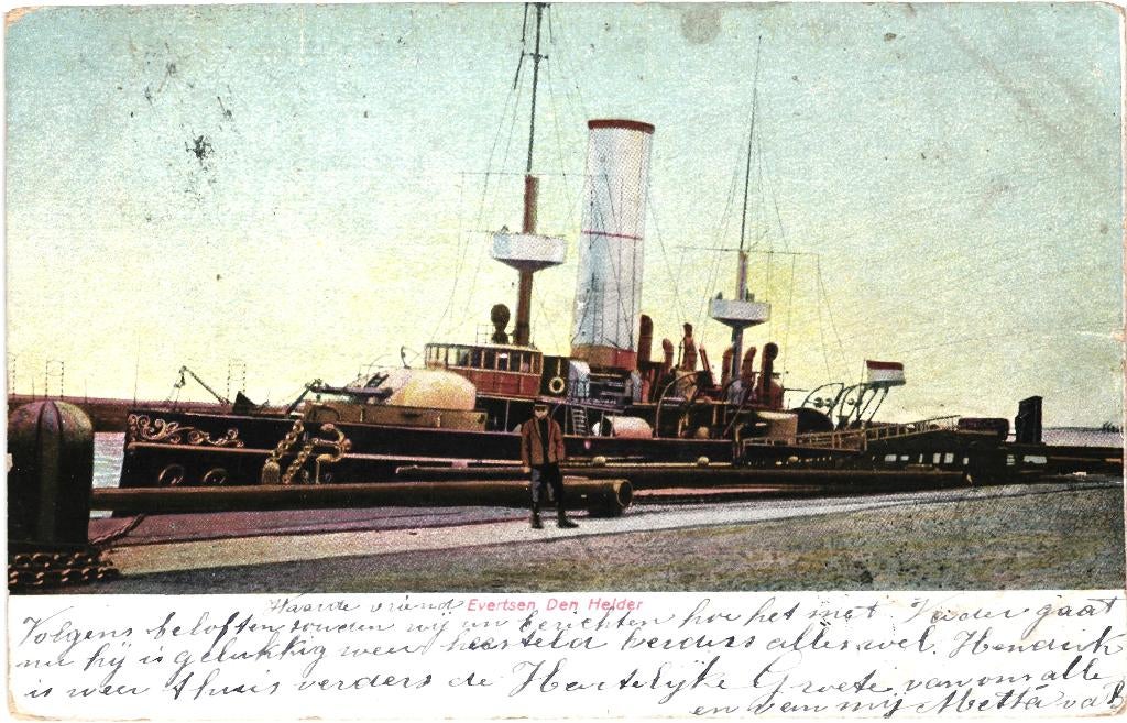 700763 Den Helder 1905 pantserschip Hr.Ms. Evertsen