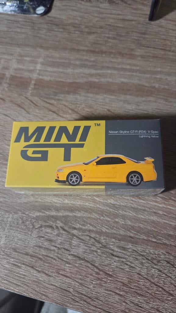 Mini GT Nissan Skyline GT-R R34 Vspec 762, Overige merken, Auto, Groter dan 1:32, Nieuw