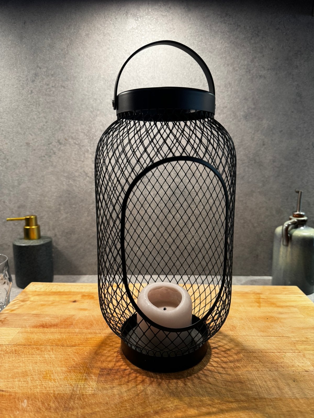 Kandelaar voor kaars - 30cm hoog, Huis en Inrichting, Woonaccessoires | Kandelaars en Kaarsen, Kunststof, Zwart, Ophalen of Verzenden