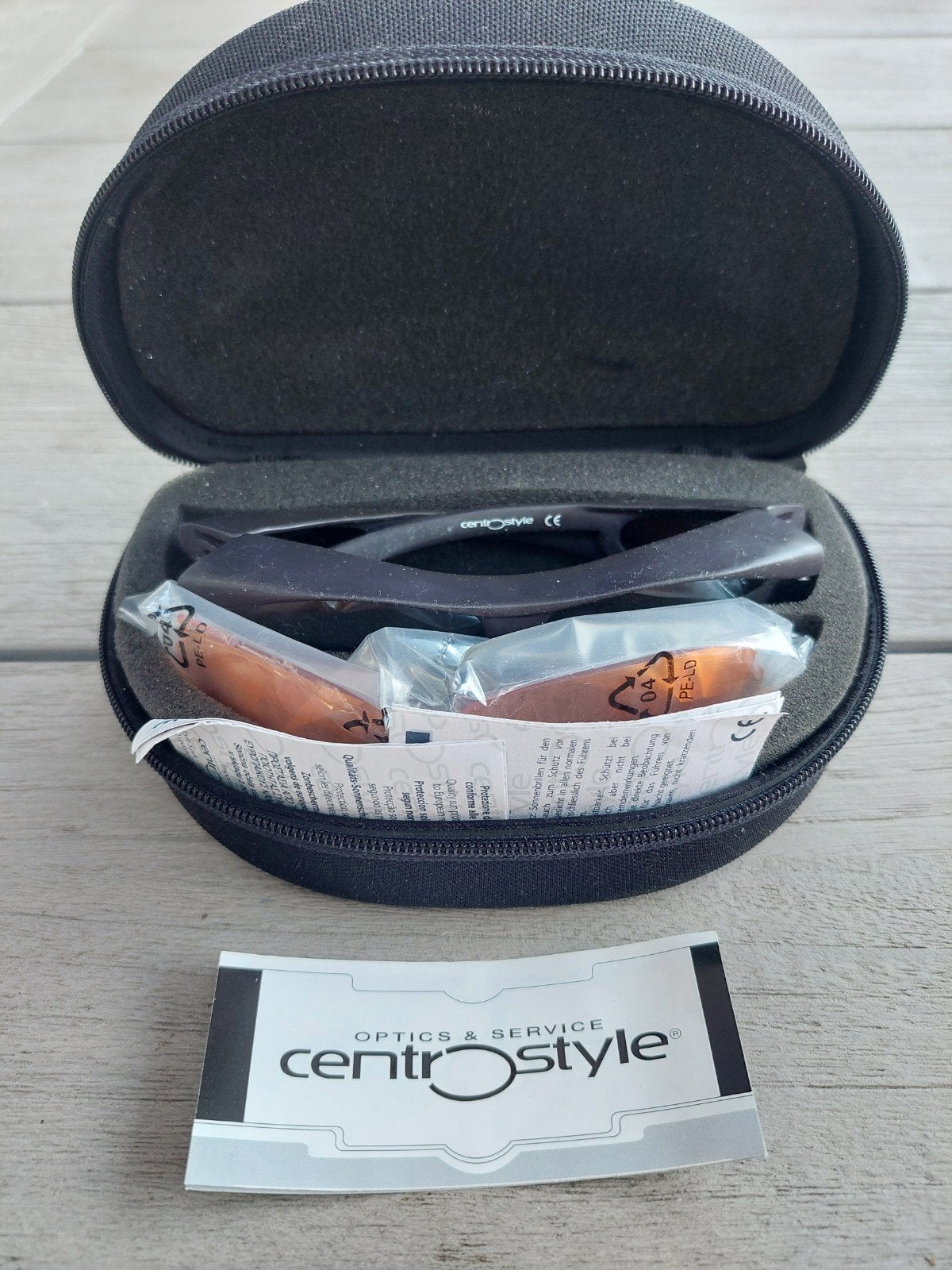 Overzet zonnebril met verwisselbare glazen - Centrostyle, Overige merken, Zonnebril, Zwart, Nieuw