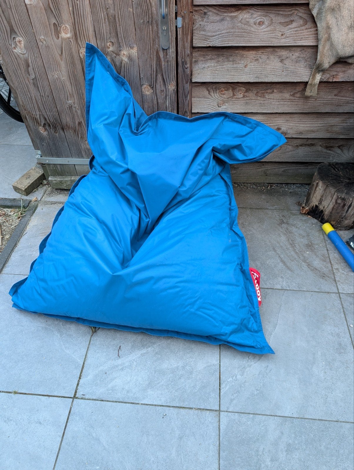 Mooie grote blauwe FatBoy zitzak - Zo goed als nieuw, Ophalen, Zo goed als nieuw, Blauw, Zitzak