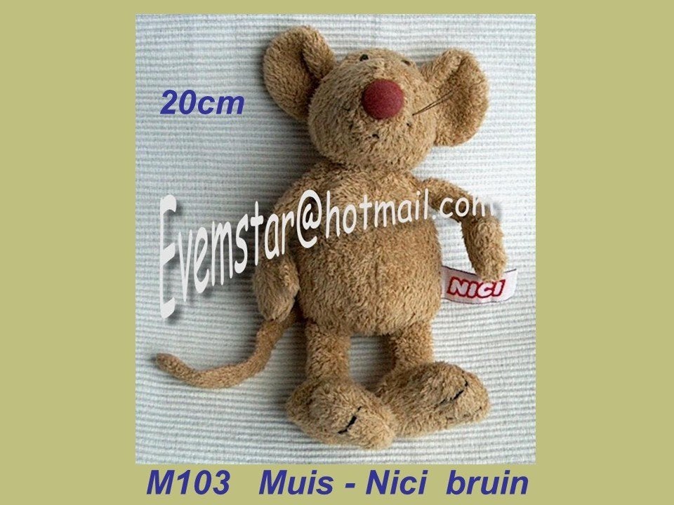 M103 Muis - Nici : bruin muisje (20cm), Ophalen, Zo goed als nieuw, Muis, NICI