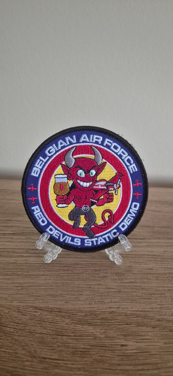 Patch Belgian Air Force Red Devils Static Demo, Ophalen of Verzenden, Luchtmacht, Amerika, Embleem of Badge