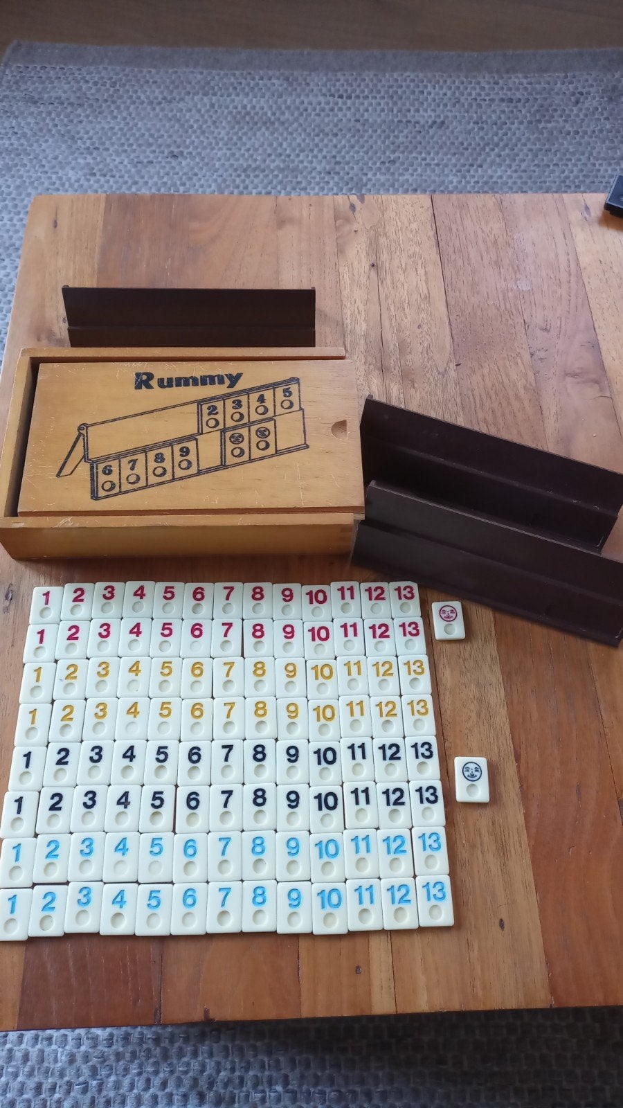 Rummykub mini in houten doos 3 plankjes, Ophalen of Verzenden, Nieuw