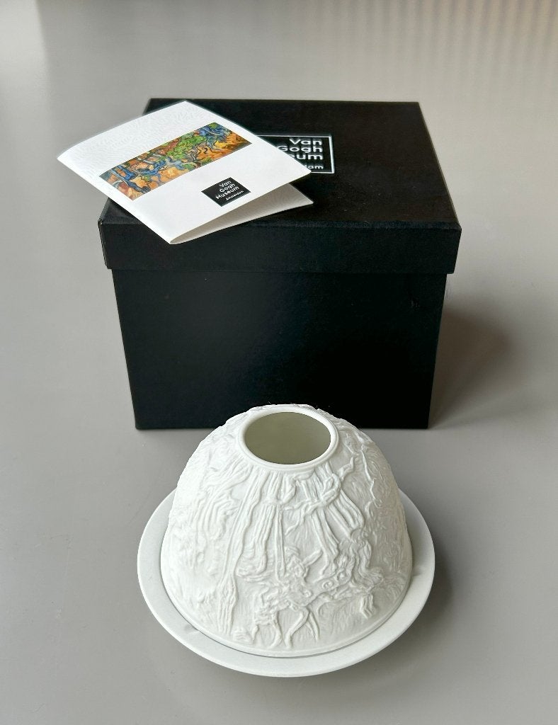 Van Gogh museum waxinelicht houder porselein in box, Wit, Waxinelichthouder, Nieuw, Ophalen of Verzenden
