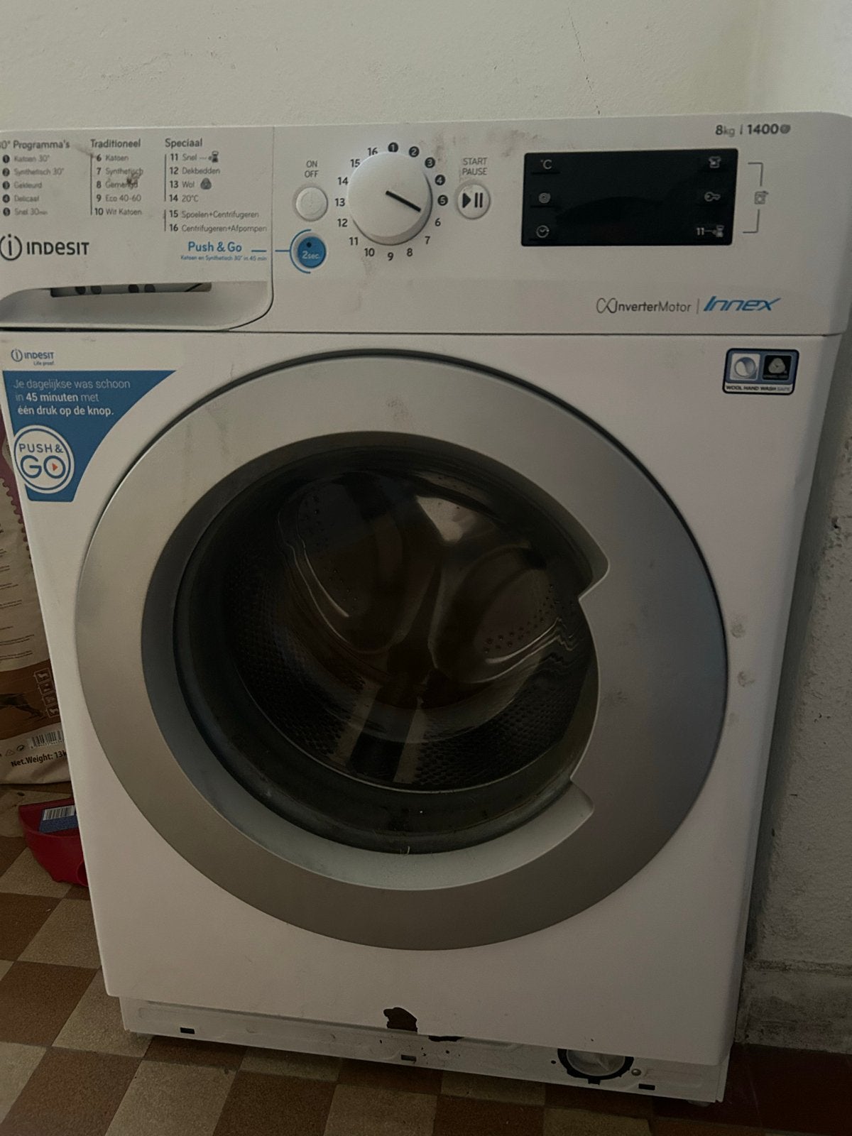 Indesit Wasmachine 8kg 1400 toeren - Gebruikt, Ophalen, 1200 tot 1600 toeren, Gebruikt, 8 tot 10 kg
