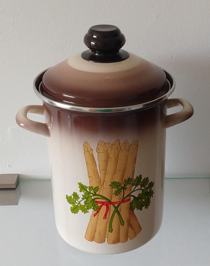 asperge pasta pan emaille, volgnr 43, Huis en Inrichting, Keuken | Potten en Pannen, Ophalen of Verzenden, Nieuw, Overige materialen