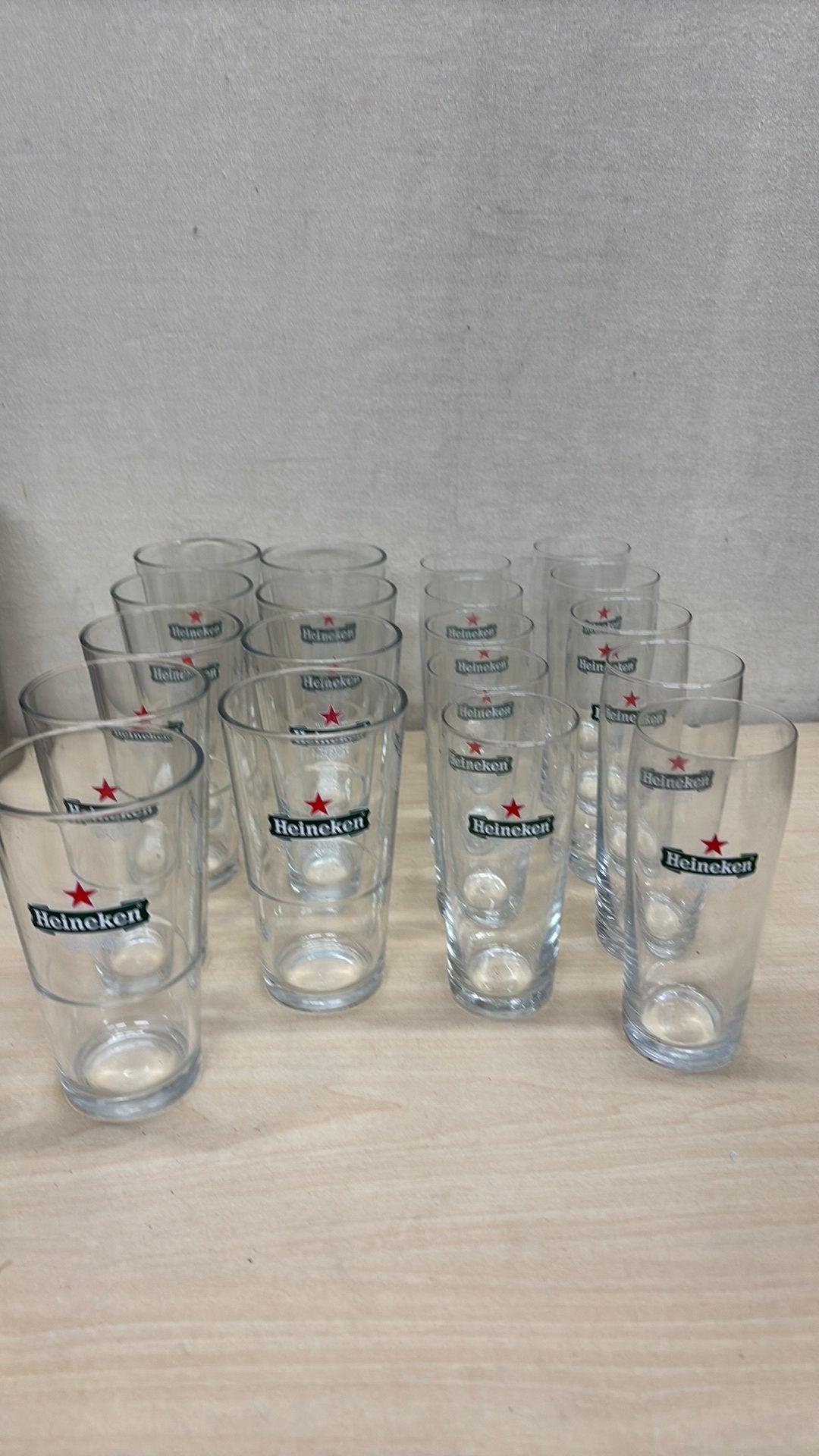 Heineken glazen, Ophalen of Verzenden, Gebruikt, Glas of Glazen, Heineken