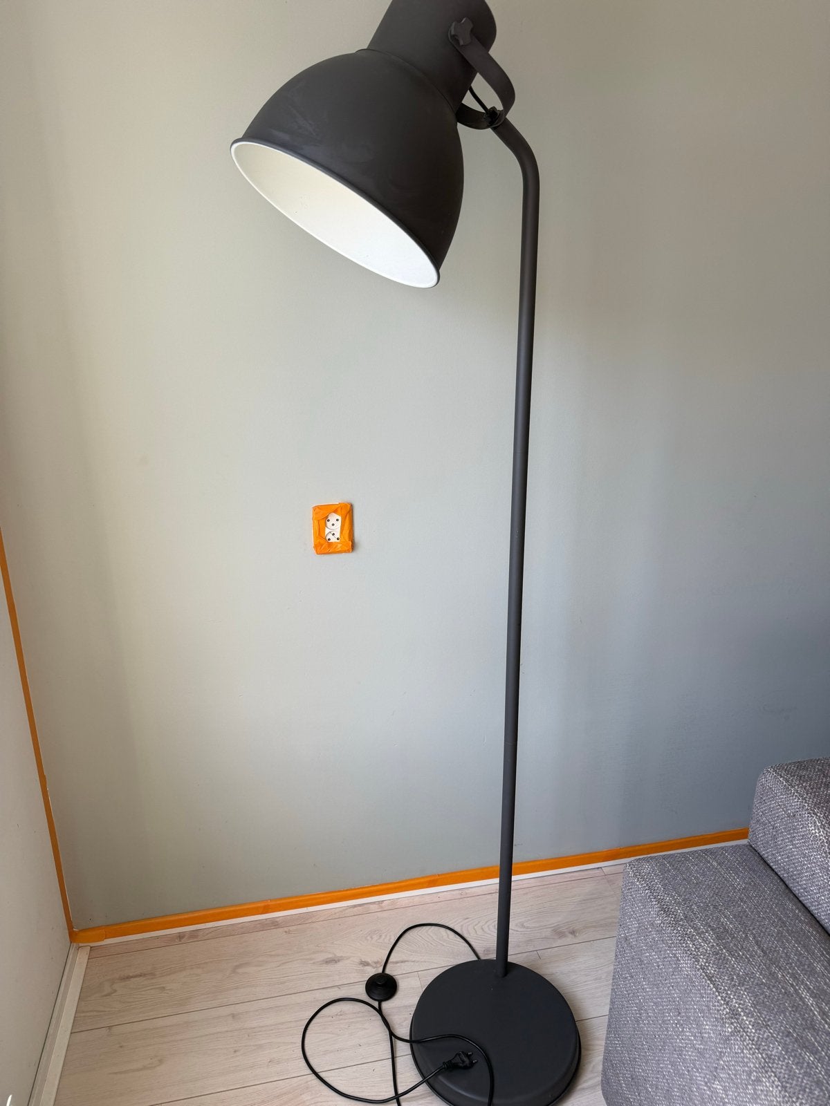 Vloerlamp Ikea Hektar - Grijs, Ophalen, Zo goed als nieuw, E27 (groot), 150 tot 200 cm