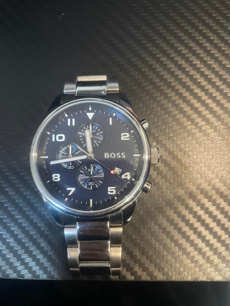 Boss horloge - Stijlvol unisex horloge  met stalen band, Overige merken, Staal, Polshorloge, Ophalen of Verzenden