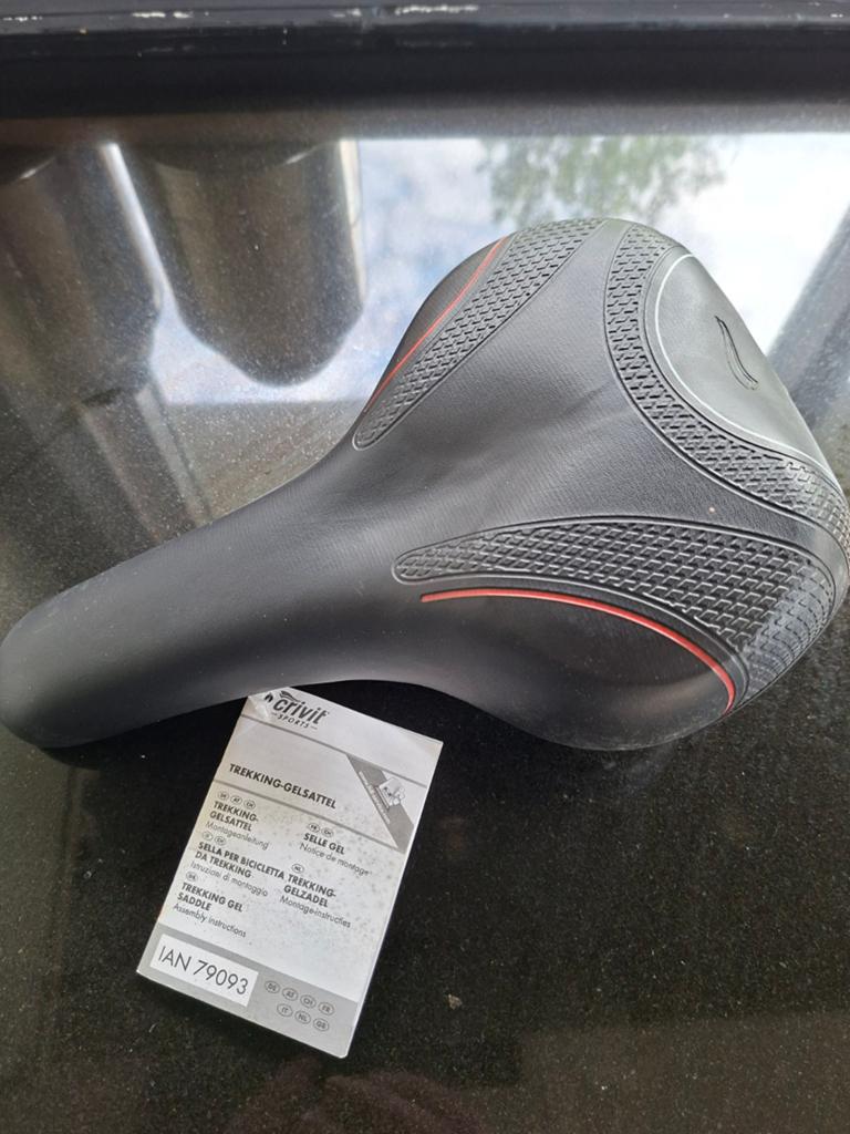 Crivit Trekking-Gelsattel - Comfortabel fietszadel, Elektrische fiets, Kunststof, Ophalen of Verzenden, Zo goed als nieuw