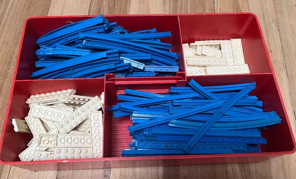 Lego treinrails en trafo - retro, Ophalen, Gebruikt, Lego