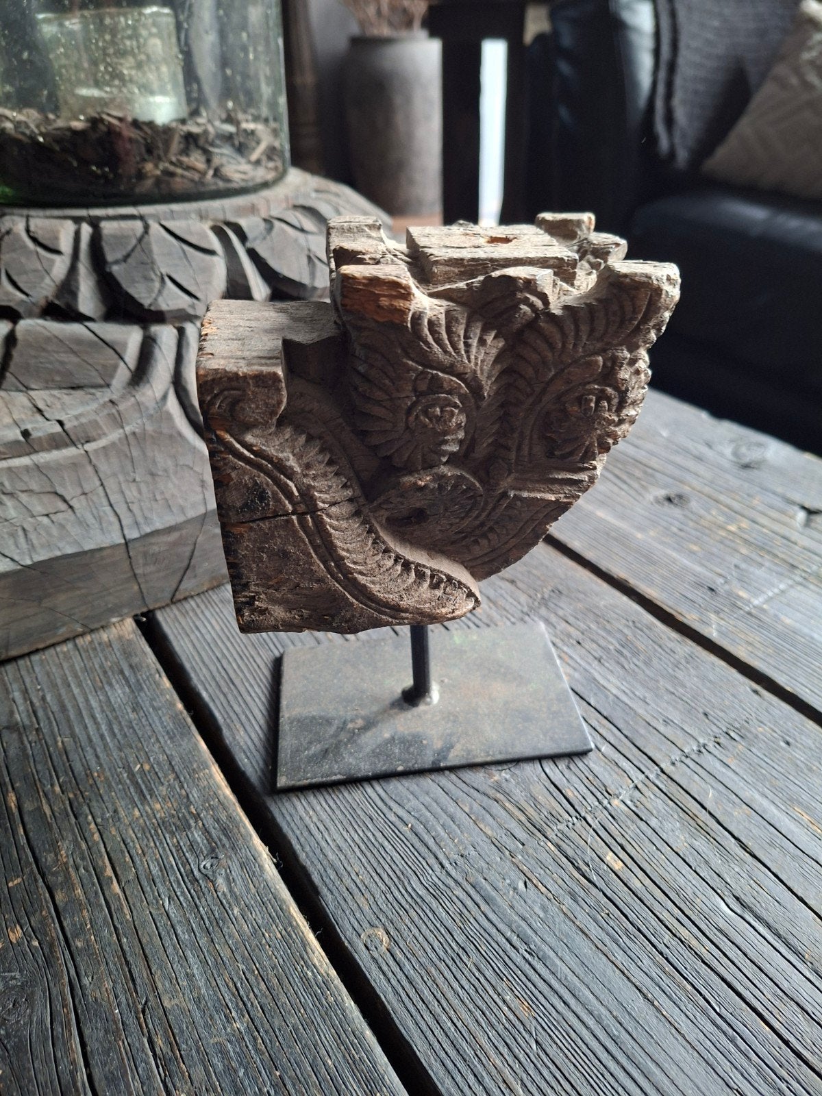 ornament op statief, Ophalen of Verzenden, Hout, Kandelaar