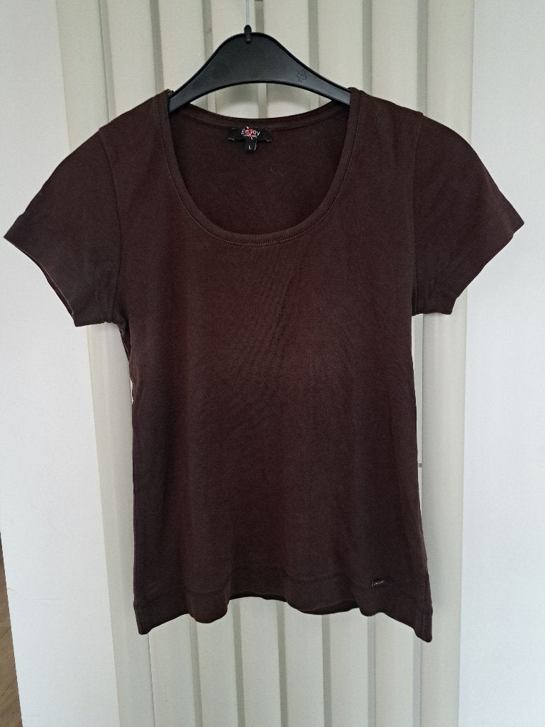 Bruin shirt L, Bruin, Maat 42/44 (L), Enjoy, Ophalen of Verzenden