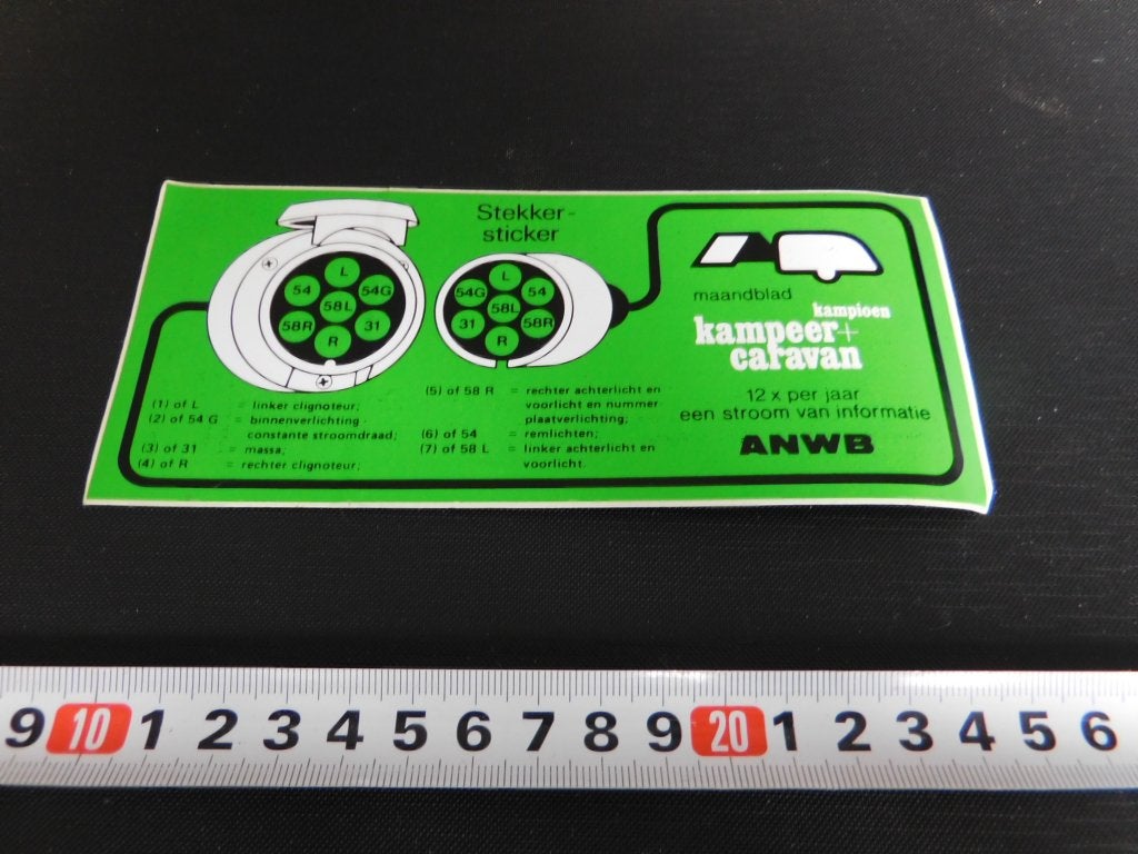 sticker ANWB Stekker sticker Kampeer Caravan, Ophalen, Zo goed als nieuw