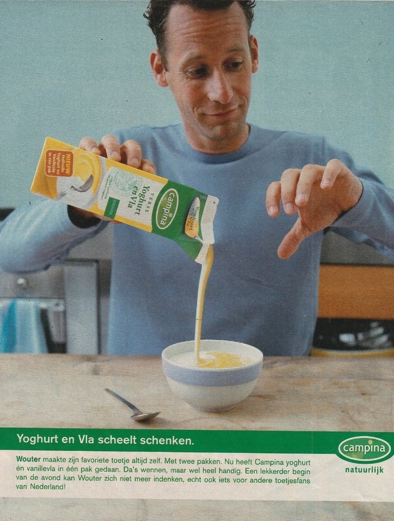 Retro reclame 2003 Campina zuivel yoghurt en vla, Verzenden, Overige typen