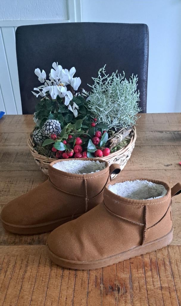 Warme schoenen, enkel laars, maat 35 / 36 ZGAN, Kleding | Dames, Schoenen, Ophalen of Verzenden, Zo goed als nieuw, Beige