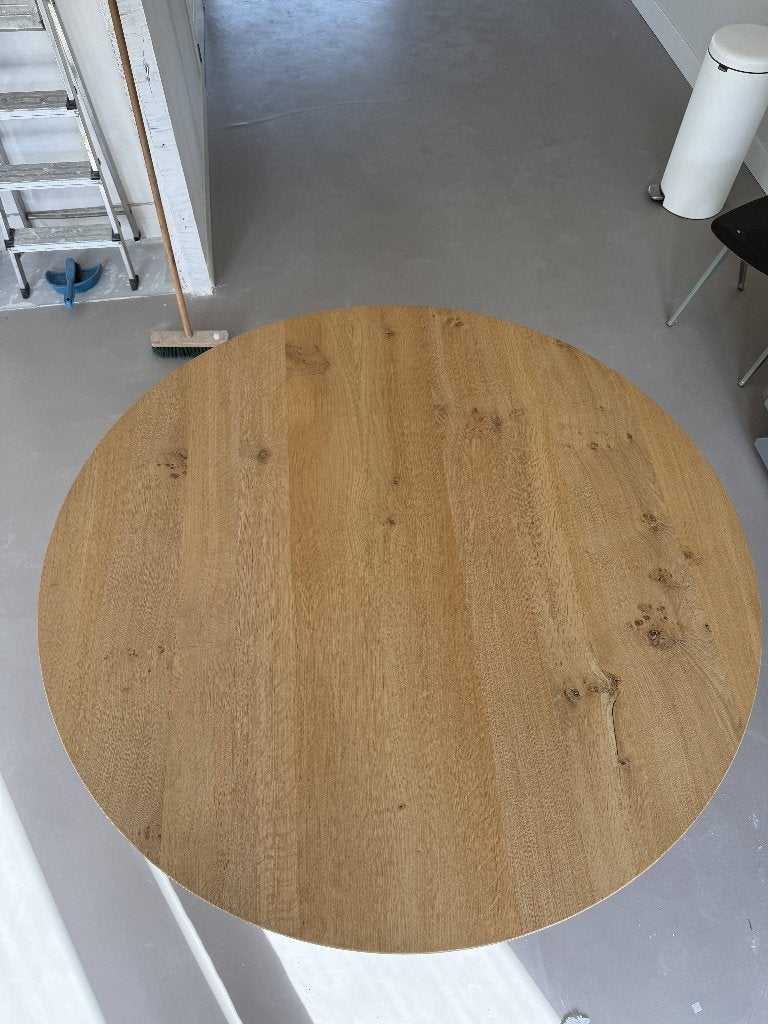 Ronde eiken eettafel - Table du Sud - 140cm, Ophalen, Vijf personen of meer, Gebruikt, Modern, Robuust