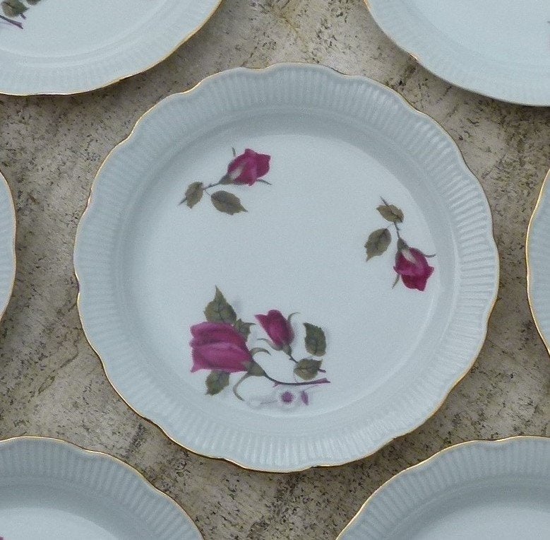 Super Rode Roos Rozen Gebak / Serveer Set, Overige merken, Klassiek, Nieuw, Ophalen of Verzenden