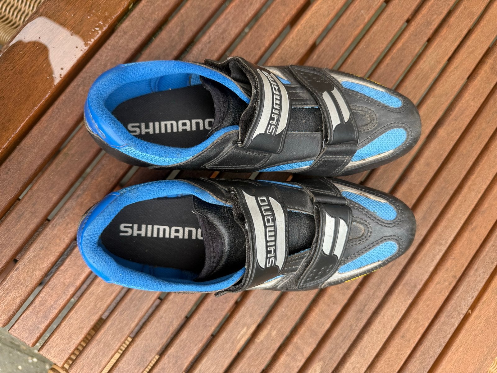 Shimano SPD-SL fietsschoenen - Zwart/Blauw, Fietsen en Brommers, Fietsaccessoires | Fietskleding, Ophalen, Gebruikt, Heren, Schoenen