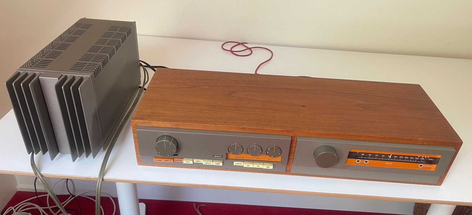 QUAD stereoset FM3/33/303 in originele houten ombouw, Ophalen, Gebruikt, 60 tot 120 watt, Overige merken