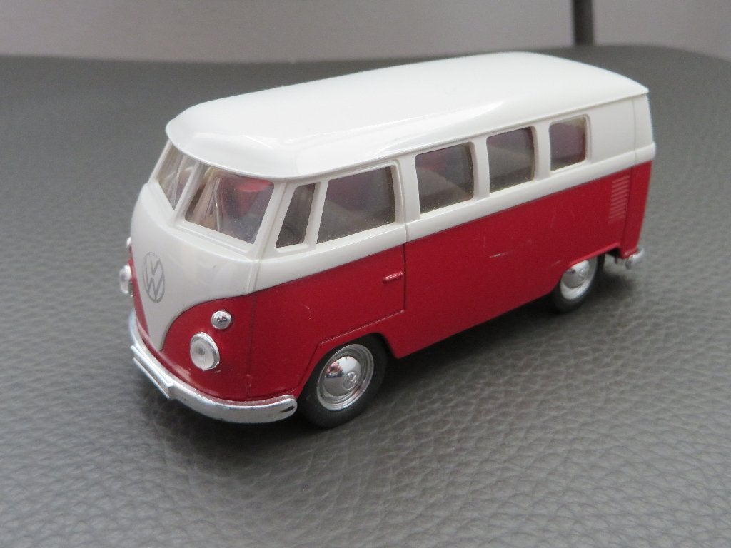 Welly Volkswagen Bus T1 Spijltje Rood-Wit 11cm, Hobby en Vrije tijd, Ophalen of Verzenden, Zo goed als nieuw, Auto, Overige merken